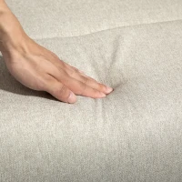 HOMCOM Poltrona Relax Reclinabile Manuale con Poggiapiedi in Tessuto e Imbottitura Spessa, Beige(m-9)