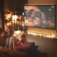 HOMCOM Projector Screen and Stand, 100 inch Portable Front & Rear Projection Screen, 4K HD 16:9 Screen for Outdoor and Indoor, Home Theater, Presentation(m-2)