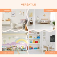 HOMCOM Armadio Cameretta, Mobile Portagiochi con Contenitori e Appendiabiti in PE Arancione, 128x34x155cm(m-7)