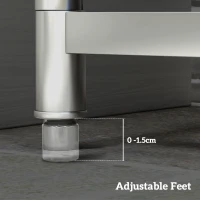 HOMCOM Outdoor Stainless Steel Kitchen Sink, Freestanding Sink Single Bowl with Cold and Hot Water Pipe and Storage Shelves(m-8)