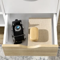 HOMCOM Modern TV Stand Unit for TVs up to 55" with Storage Shelves and Drawers, 120cmx40cmx44.5cm, White and Natural(m-8)