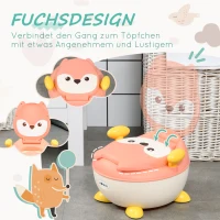 ZONEKIZ Töpfchen für Kinder 0,5 bis 3 Jahre, rutschfest, Innentopf, Spritzschutz, Fuchs-Design, 34,5 x 35 x 23 cm(m-5)