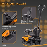 AIYAPLAY 2 en 1 Coche Correpasillos para Niños 12-36 Meses Lamborghini Essenza SCV12 con Bocina Mango de Empuje Naranja y Negro(m-7)
