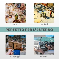 Outsunny Lavabo Portatile da Campeggio con 2 Ruote, Serbatoio Acqua 17L e Serbatoio Sapone 2.5L, 51x33.5x103cm(m-8)