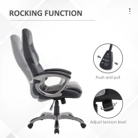 HOMCOM Racing Gaming Sports Chair Swivel Desk Chair Executive Leather Office Chair Computer PC chairs Height Adjustable Armchair(m-4)