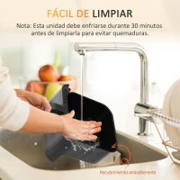 HOMCOM 4en1 Freidora sin Aceite 6,5L Freidora de Aire Caliente 1350W con 3 Programas Pantalla Táctil 31x37,5x32 cm Negro(m-6)