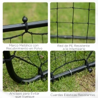 HOMCOM Red de Rebote Reboteador de Metal con Ángulo Ajustable para Entrenamiento de Deportes 96x80x96 cm Negro(m-6)