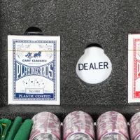 SPORTNOW Set Poker con 600 Fiches per 12 Giocatori con Valigetta, 2 Mazzi di Carte e Tappetino, Nero(m-9)