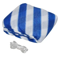 Outsunny Tenda da Sole Vela Ombreggiante Triangolare 5x5x5m Anti-UV e Traspirante in HDPE, Bianca e Blu(m-9)