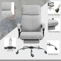 Vinsetto Faux Leather Massage Office Chair - Light Grey(m-7)