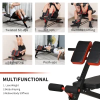 HOMCOM Multifunction Weight Bench with 2 Dumbbells, 7-Level Adjustable Hyper Extension Sit-up Bench(m-5)