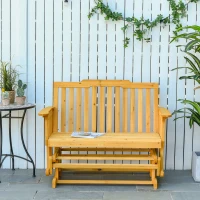 Outsunny Banc à Bascule de Jardin 2 Places Style Rural Chic Bois Massif Sapin pré-huilé(m-4)