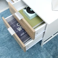 HOMCOM Mobile Porta TV fino a 47", Mobiletto Basso con Cassetti, Mobiletto da Salotto in Legno, 120x39x48cm, Bianco e Rovere(m-8)