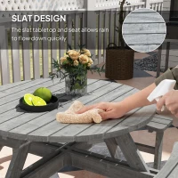 Outsunny 8-Seater Wooden Picnic Set-Fir Wood(m-6)