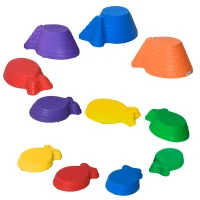 Outsunny Balance-Steine, Trittsteine, 11 Stück, stapelbar, rutschfest, robust, für innen und außen, belastbar bis 100 kg(m-10)