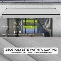 Outsunny 2.5 x 3.5m Aluminium Frame Electric Awning, with Remote - Light Grey(m-6)