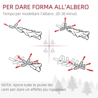 HOMCOM Albero di Natale Artificiale da 180cm con Pigne, 618 Rami e Base in Metallo, Verde(m-7)