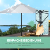 Outsunny Sonnenschirm, leichtes Öffnen und Schließen, Windhaube, zweiteiliger Metallmast, grün, 2,92 x 2,92 x 2,50 m(m-5)