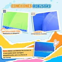 Outsunny Castillo Inflable para Niños +3 Años con 2 Toboganes Trampolín Piscina y Bolsa de Transporte 385x365x200 cm Multicolor(m-8)