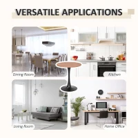 HOMCOM Modern Round Dining Table Leisure Coffee Bistro Table with Metal Base for Kitchen & Dining Room Brown(m-7)