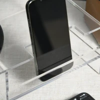 HOMCOM Monitorständer mit Tastaturfach, transparent, für Monitore bis 24 Zoll, 2 Etagen, Acryl, 50,8 x 19 x 12 cm(m-7)