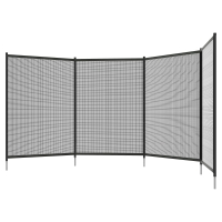 Outsunny Pool Sicherheitszaun, Poolzaun für Kinder, 4-teilig, Aluminium/Texteline, 365 x 126 cm, Schwarz