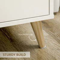 HOMCOM Modern Sideboard Storage Cabinet, Free Standing Accent Cupboard with Drawer, 2 Doors for Bedroom, Living Room, Hallway, White(m-6)