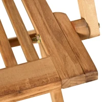 Outsunny Ensemble salon de jardn avec  table à manger ovale et 6 chaises pliables 7 pièces ensemble de meubles extérieur en bois de peuplier pour 6 personnes trou pour parasol(m-8)