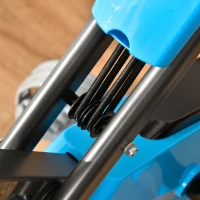 HOMCOM Heimtrainer X-Bike 2-in-1 Fahrradtrainer mit LCD-Display,Pulsmesser, klappbarer Hometrainer Trimmrad mit 8 stufig Magnetwiderstand, 1 Paar Spannseil, Stahl Blau 105x48x118 cm(m-8)