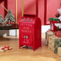 HOMCOM A5 Christmas Letter Postbox - Red/White(m-2)