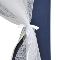 Outsunny Tonnelle barnum tente de réception hexagonale 10 m² style cosy métal polyester bleu blanc(m-7)