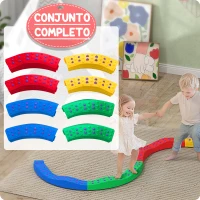 AIYAPLAY Vigas de Equilibrio para Niños de +3 Años de 8 Piezas Base Antideslizante para Entrenamiento de Equilibrio Multicolor(m-7)