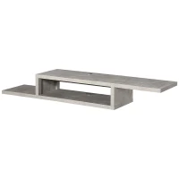HOMCOM Floating TV Unit, Wall Mounted TV Stand with Open Shelf and 2 Cable Holes, Entertainment Unit for Living Room, Grey(m-11)