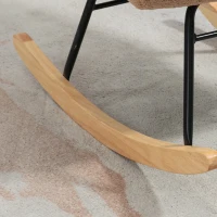 HOMCOM Schaukelstuhl im Retro-Design, Massivholz, Sessel, Relaxsessel, 98 cm x 71 cm x 101 cm, Braun(m-11)