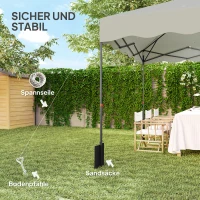 Outsunny 3 x 3 m Pop-up-Pavillon, Höhenverstellbares Gartenzelt, mit Rolltasche, für Garten, Terrasse, Metall, Stoff, Cremeweiß(m-7)