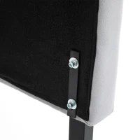 HOMCOM Kopfteil für Bett Polsterkopfteil Bett Kopf Rückenlehne Bettkopfteil in grau Pappel Samt Stoff 185 x 8 x 134 cm(m-6)