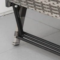 Outsunny Sofá de Ratán de 2 Plazas Convertible en Cama Individual con Reposabrazos Abatibles y Cojines Acolchados Jardín Patio Terraza 129x63x67 cm Gris(m-8)