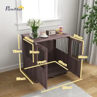 PawHut Dog Crate Table for Medium and Large Dogs with Magnetic Door for Indoor Use, 85 x 55 x 75 cm, Purple(m-3)