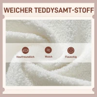 HOMCOM Polstersessel mit Rautensteppung, Bezug aus Teddystoff, mit Dekokissen, 88 x 75 x 106 cm, Weiß(m-6)