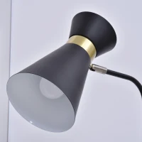 HOMCOM Lampada da Terra in Stile Vintage Industriale per Soggiorno o Camera da Letto Nera 39x25x147cm(m-5)