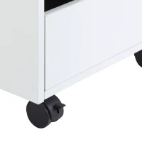 HOMCOM Caisson bureau mobile avec 3 tiroirs, meuble rangement bureau sur roulettes pour documents et imprimante, caisson de rangement compact pour travail ou chambre, 40x50x57,5cm, blanc(m-7)