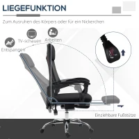 Vinsetto Bürostuhl mit Massagefunktion, Massagesessel, inkl. Fußstütze, 2 Vibrationspunkte, USB-Schnittstelle, Schwarz(m-7)