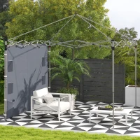Outsunny 195 x 295cm Replacement Gazebo Sidewall - Grey(m-10)
