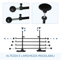 PawHut Divisorio Auto per Cani Regolabile in Altezza e Larghezza, in Ferro e ABS, 85-140x40-50 cm, Nero(m-6)