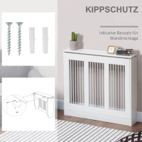 HOMCOM HOMCOM Heizkörperverkleidung Heizungsabdeckung Heizkörper Radiator Abdeckung 90 x 18 x 84 cm Heizkörper Abdeckung für Schlafzimmer Wohnzimmer Weiß(m-7)