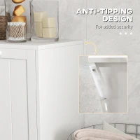 kleankin Double Hamper Laundry Storage Cabinet - White(m-6)
