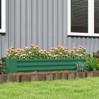 Outsunny 180 x 90cm Galvanised Steel Open Planter - Green(m-10)