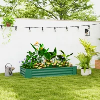 Outsunny 180 x 90cm Galvanised Steel Open Planter - Green(m-2)