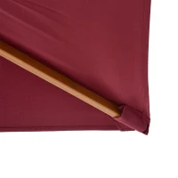 Outsunny Sombrilla de Jardín 295x200x255 cm con Mástil de Madera Varillas de Bambú y Polea Parasol Rectangular para Terraza Rojo(m-9)