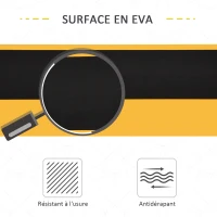 DURHAND Lot de 2 tréteaux pliables compactes poignée transport dim. 100L x 50l x 76H cm surface antidérapante métal noir jaune(m-6)